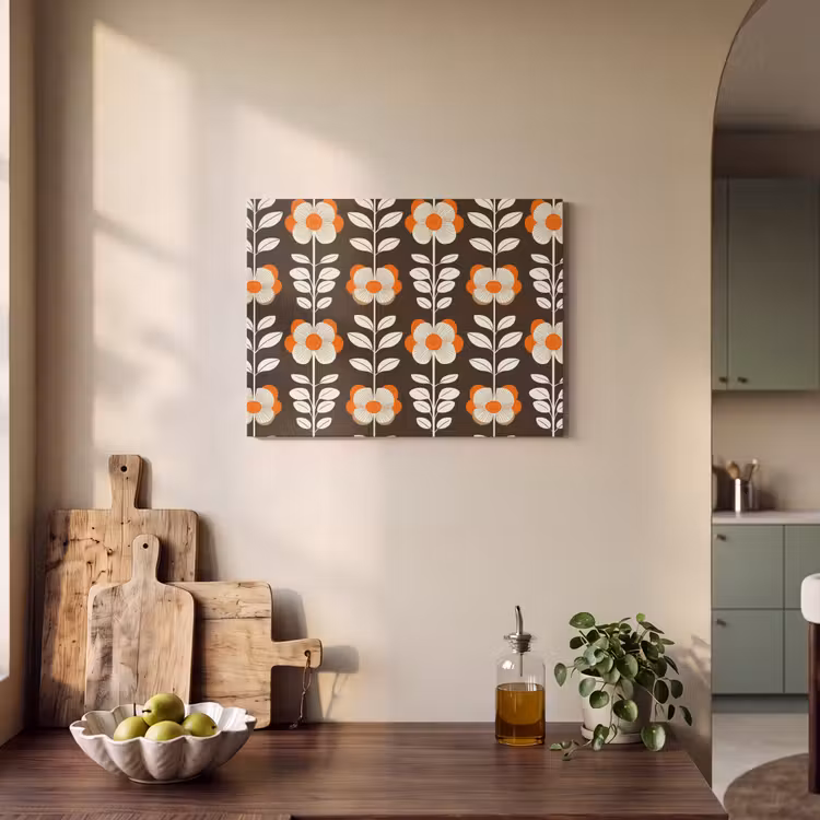 Bloemen - Retro - Bruin PET vilt klein 837 -sfeer2