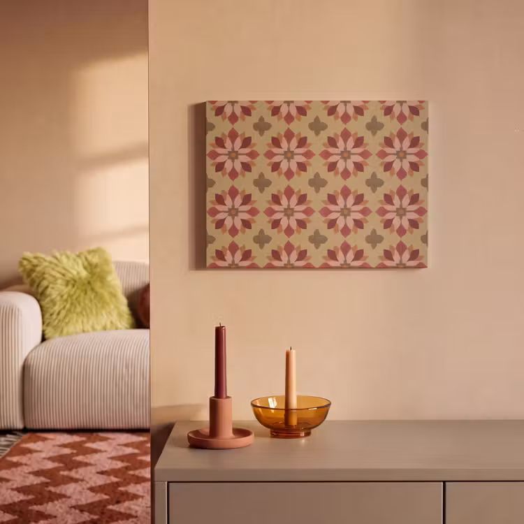 Bloemen - Retro - Groen PET vilt klein 837 -sfeer1