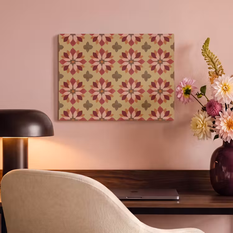 Bloemen - Retro - Groen PET vilt klein 837 -sfeer3
