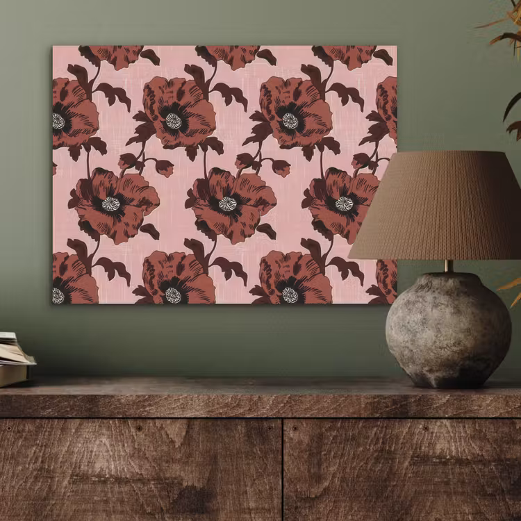 Bloemen - Retro - Rood PET vilt klein 837 -sfeer2