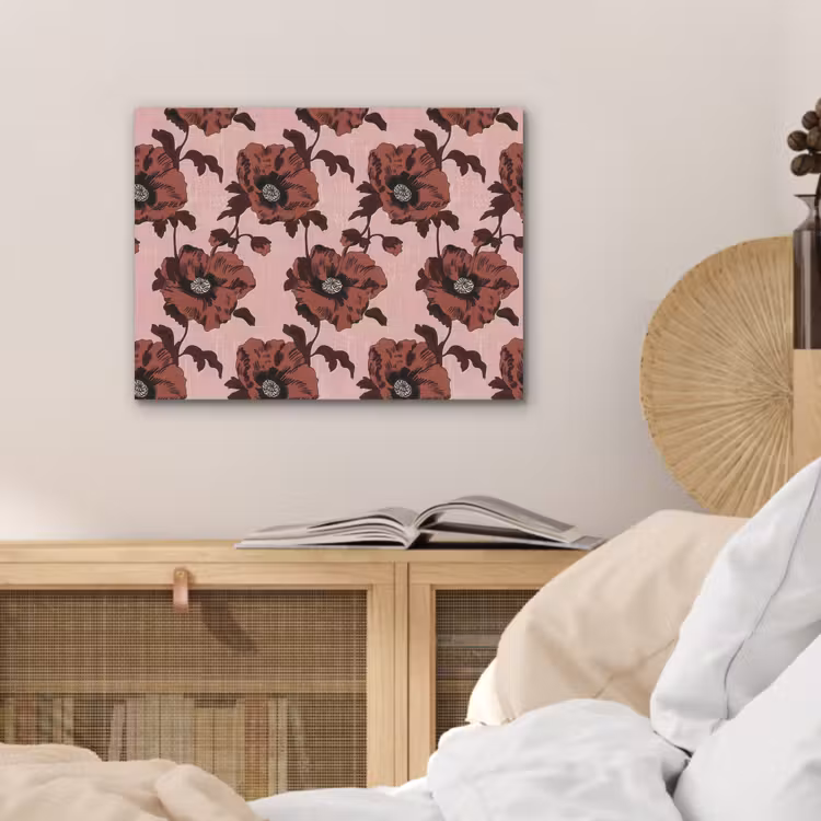 Bloemen - Retro - Rood PET vilt klein 837 -sfeer3