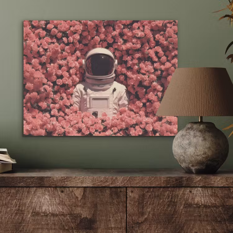 Bloemen - Roze - Astronaut PET vilt klein -sfeer2