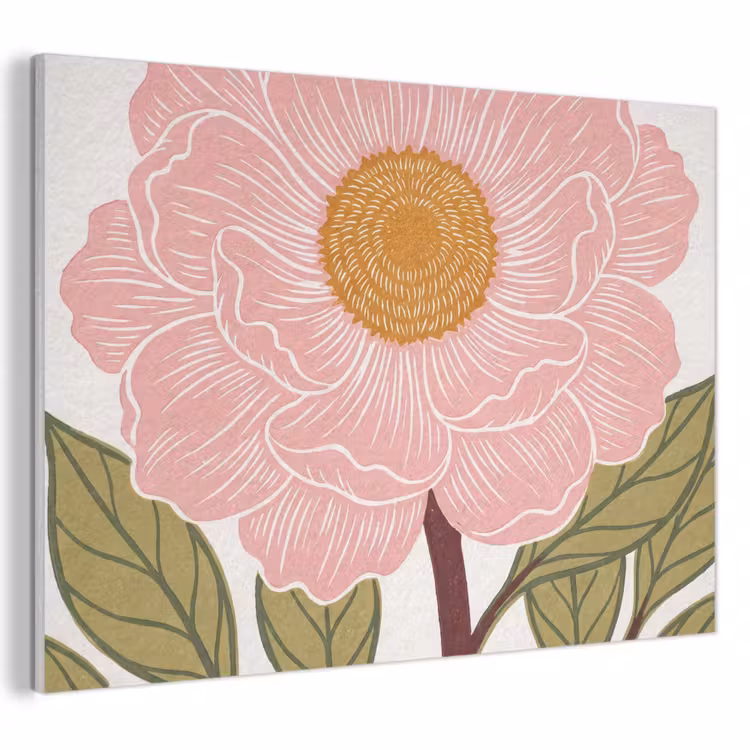 Akustikbild - Blumen – Rosa – Illustration - Bloemen - Roze - Illustratie PET vilt klein