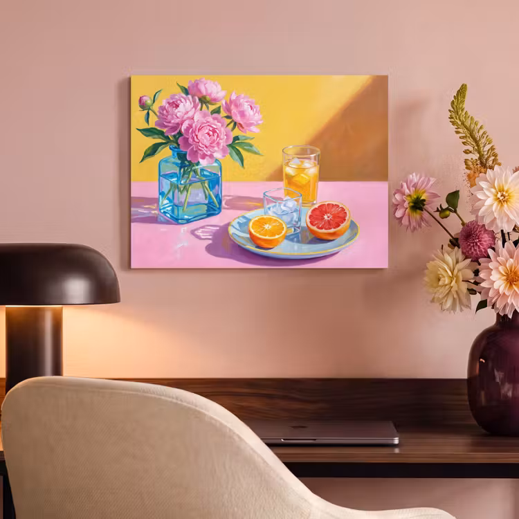 Akustikbild - Blumen – Rosa – Modern - Bloemen - Roze - Modern PET vilt klein