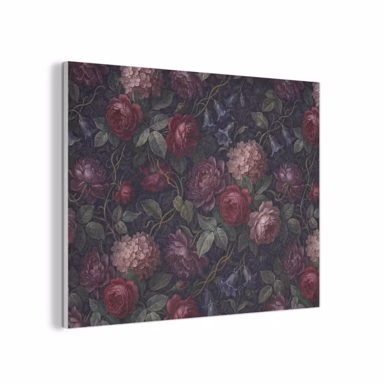 Bloemen - Rood - Klassiek - Donker - Patroon PET vilt klein -3d