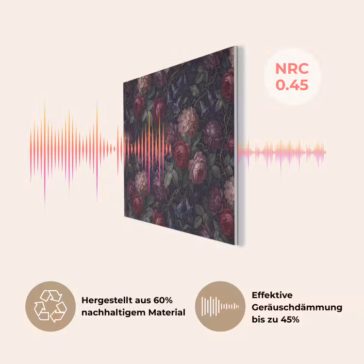 Bloemen - Rood - Klassiek - Donker - Patroon PET vilt klein -USP_DE