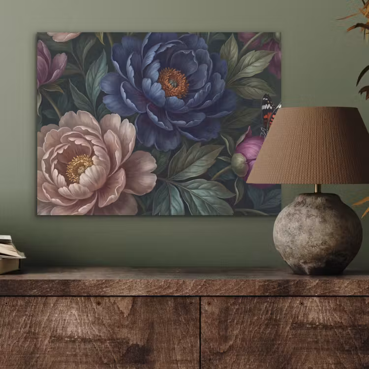 Bloemen - Vlinder - Natuur - Modern - Paars PET vilt klein -sfeer2