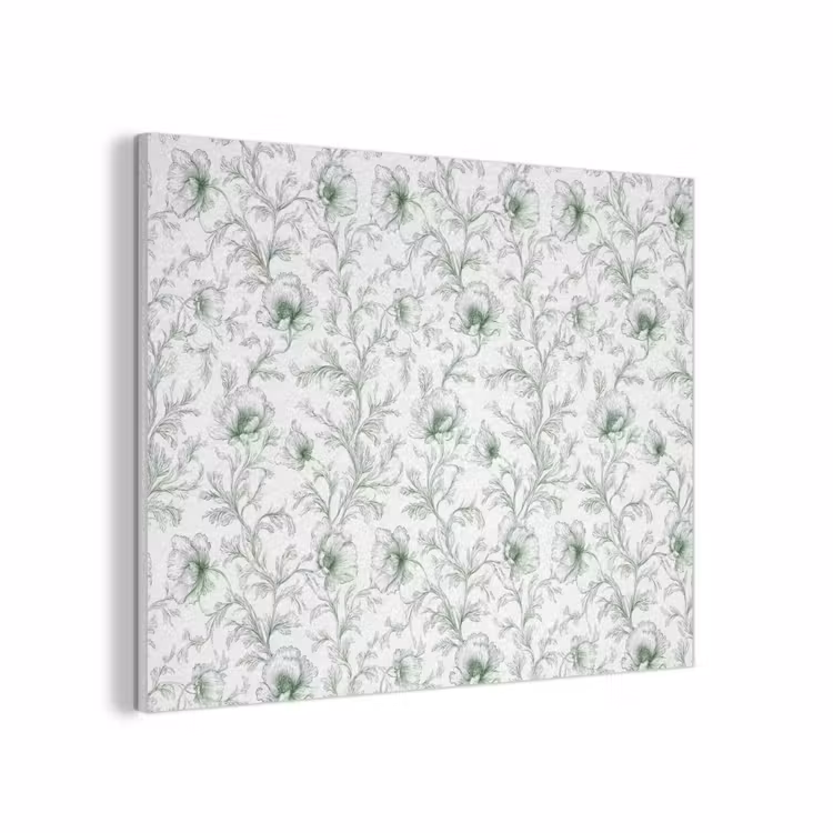 Bloemen - Getekend - Groen PET vilt klein 837 -3d