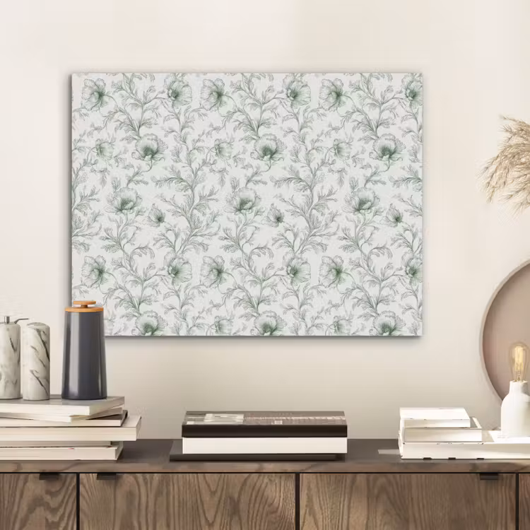 Bloemen - Getekend - Groen PET vilt klein 837 -sfeer1