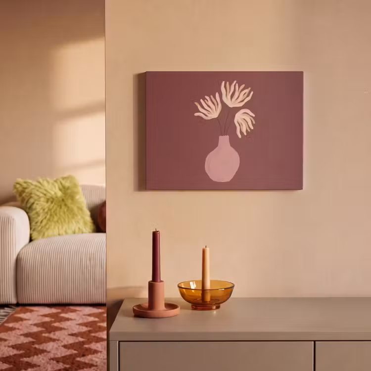 Bloemen - Vaas - Abstract - Modern - Aardetinten PET vilt klein -sfeer1