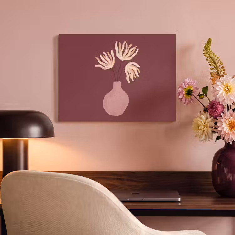 Bloemen - Vaas - Abstract - Modern - Aardetinten PET vilt klein -sfeer3