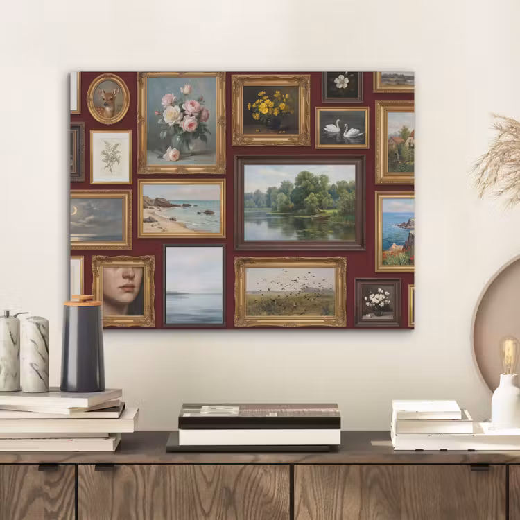Bloemen - Vaas - Klassiek - Kunst - Rood PET vilt klein -sfeer1