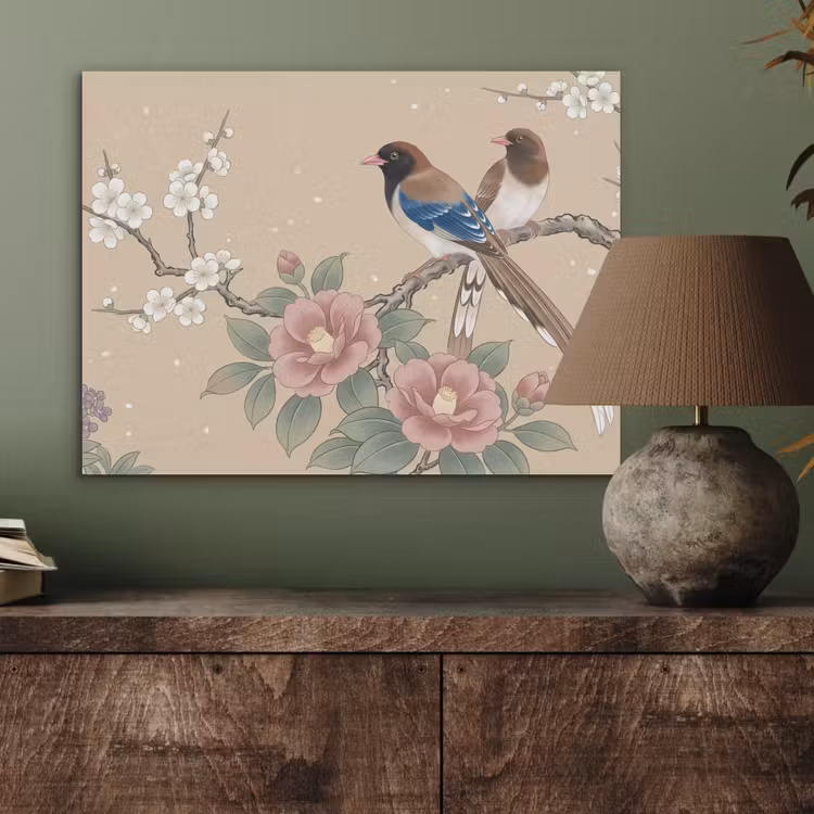 Bloemen - Vogels - Bloemen PET vilt klein -sfeer2
