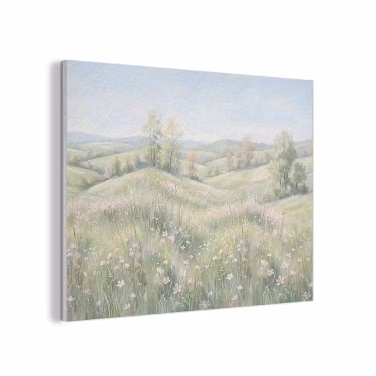Bloemen veld - Bloemen - Groen PET vilt klein -3d