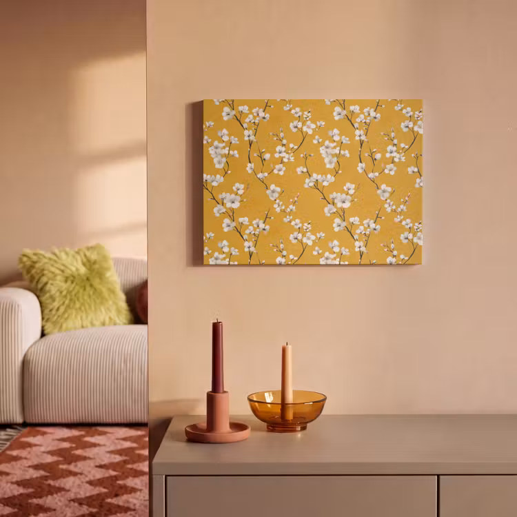Bloesemtak - Aquarel - Geel PET vilt klein 837 -sfeer1