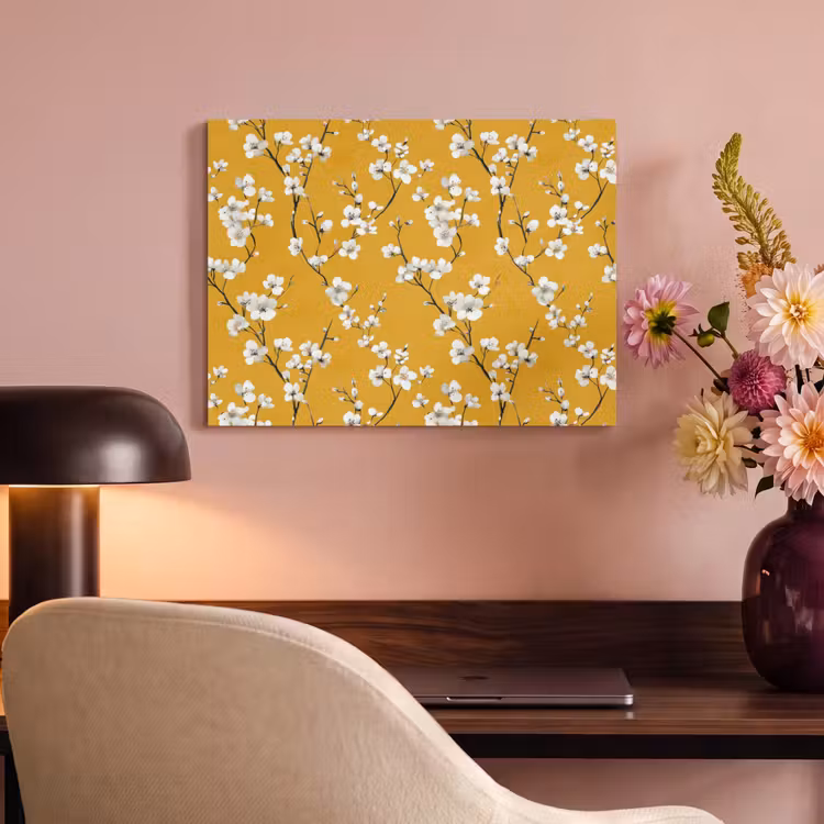Bloesemtak - Aquarel - Geel PET vilt klein 837 -sfeer3
