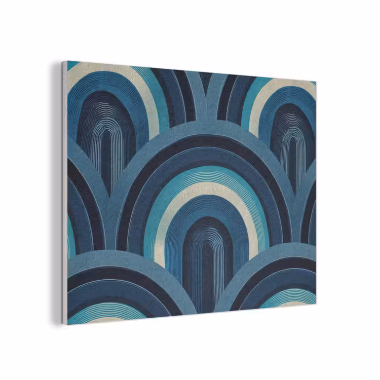 Bogen - Geometrisch - Patroon - Blauw - Retro PET vilt klein 837 -3d