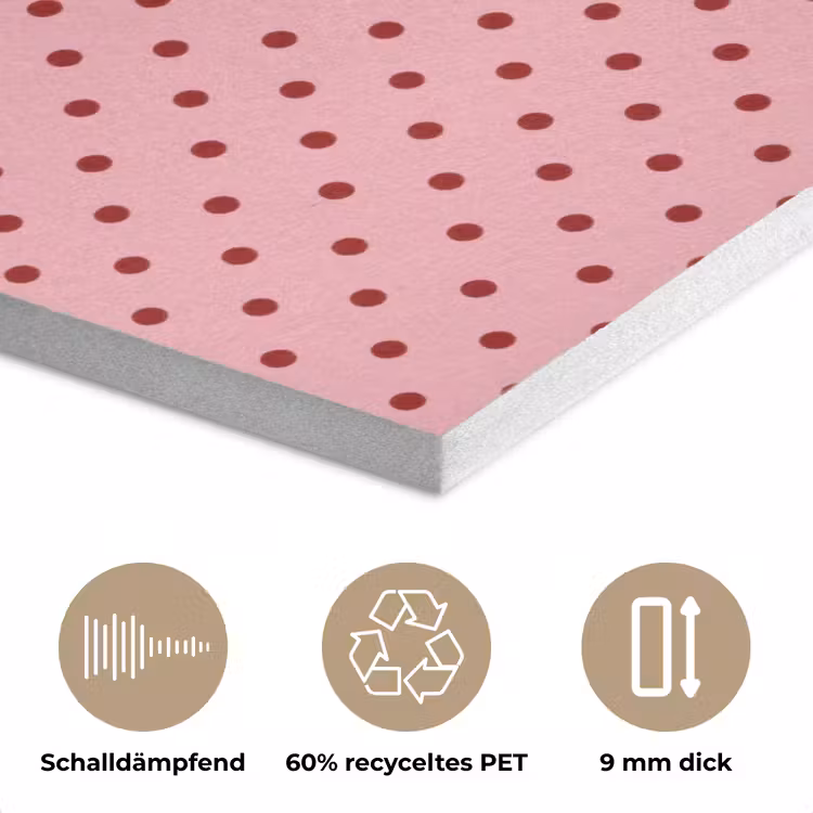 Bonjour - Stippen - Roze- Geel PET vilt klein -closeup_DE