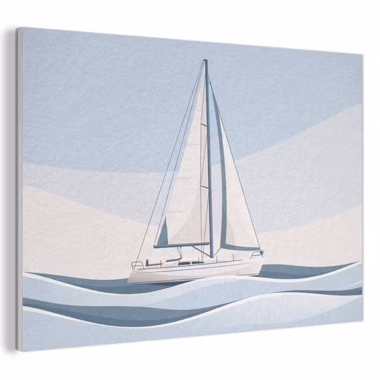 Boot - Zeil - Zee - Modern - Beige PET vilt klein -3d