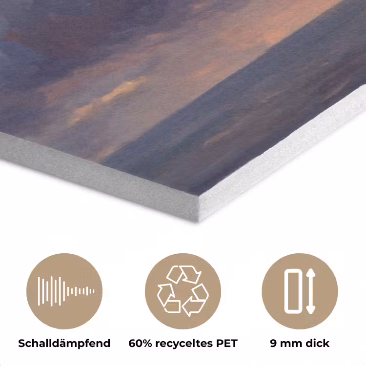 Boot - Zonsondergang - Zee - Natuur - Goud PET vilt klein -closeup_DE