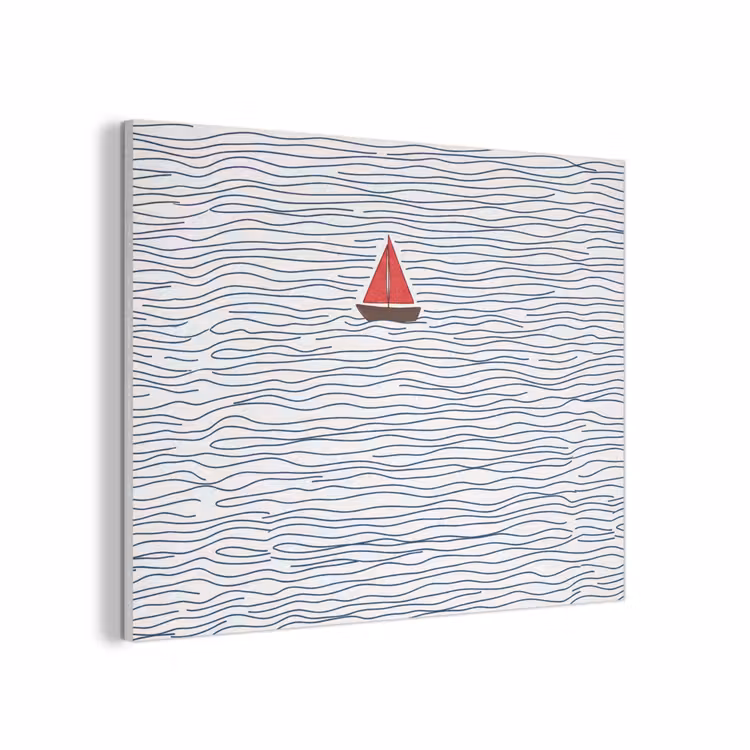 Boot - Water - Rood - Illustratie - Minimalistisch PET vilt klein -3d