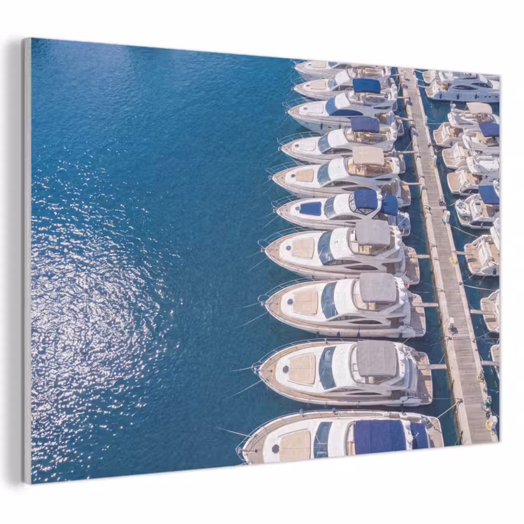 Boot - Jachthaven - Water - Zomer - Blauw PET vilt klein -3d