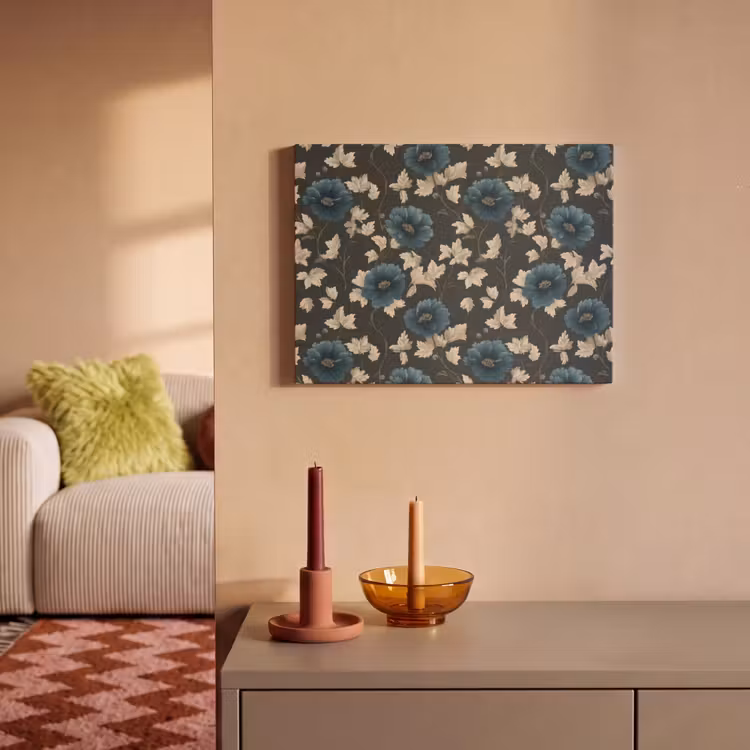 Botanisch - Bloemen - Blauw PET vilt klein 837 -sfeer1