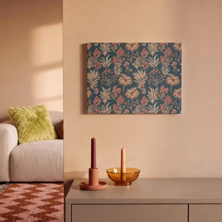Botanisch - Patroon - Blauw PET vilt klein 837 -sfeer1