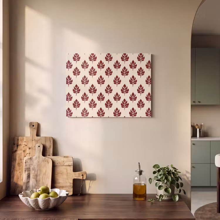 Botanisch - Patroon - Bordeaux PET vilt klein 837 -sfeer2
