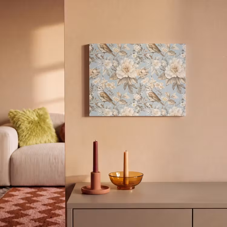 Botanisch - Zangvogel - Blauw PET vilt klein 837 -sfeer1