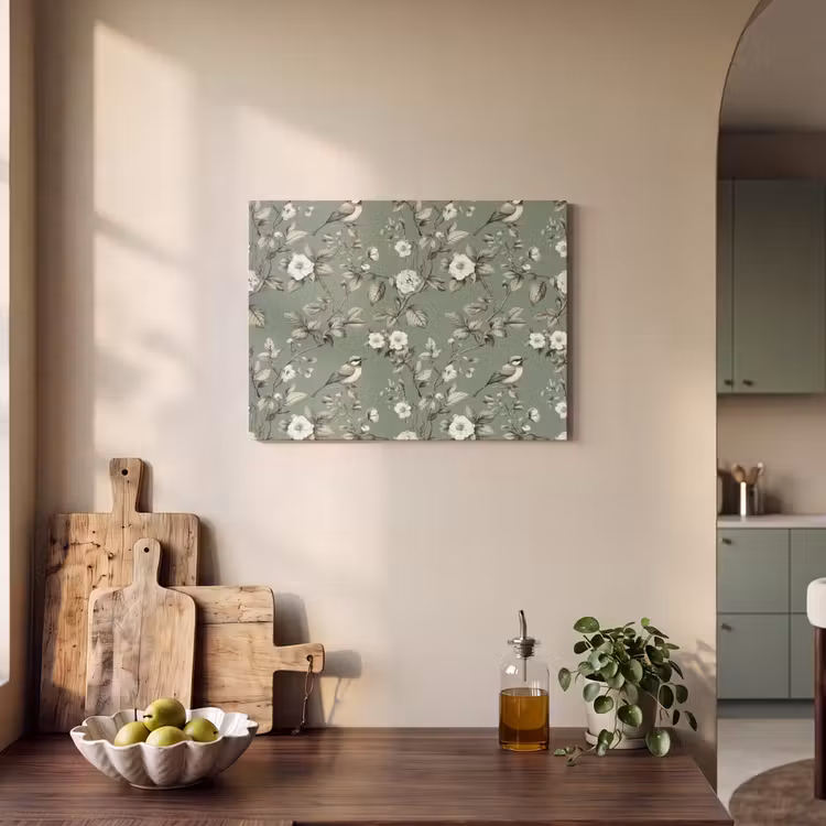 Botanisch - Vogels - Groen PET vilt klein 837 -sfeer2