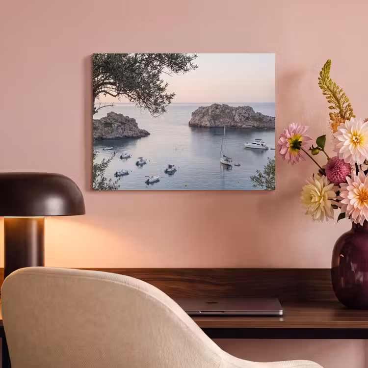 Akustikbild - Bucht – Boote – Sonnenuntergang - Baai - boten - zonsondergang PET vilt klein