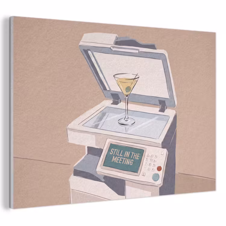 Kantoor - Drank - Humor - Illustratie PET vilt klein -3d