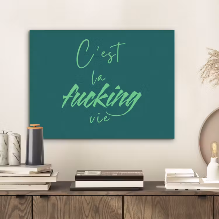 c'est la fucking vie - Groen - Handgeschreven PET vilt klein -sfeer1