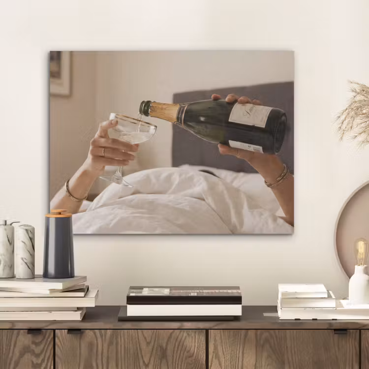 Champagne - Bed - Bubbels PET vilt klein -sfeer1