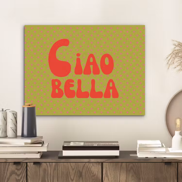 Ciao bella - Rood - Groen - Stippen PET vilt klein -sfeer1