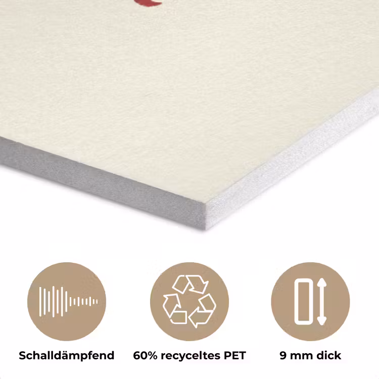 Ciao bella - Rood - Wit - Minimalistisch PET vilt klein -closeup_DE