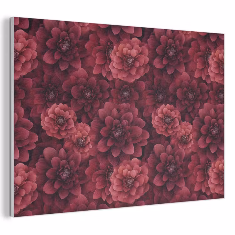 Dahlias - Bloemen - Rood PET vilt klein 837 -3d