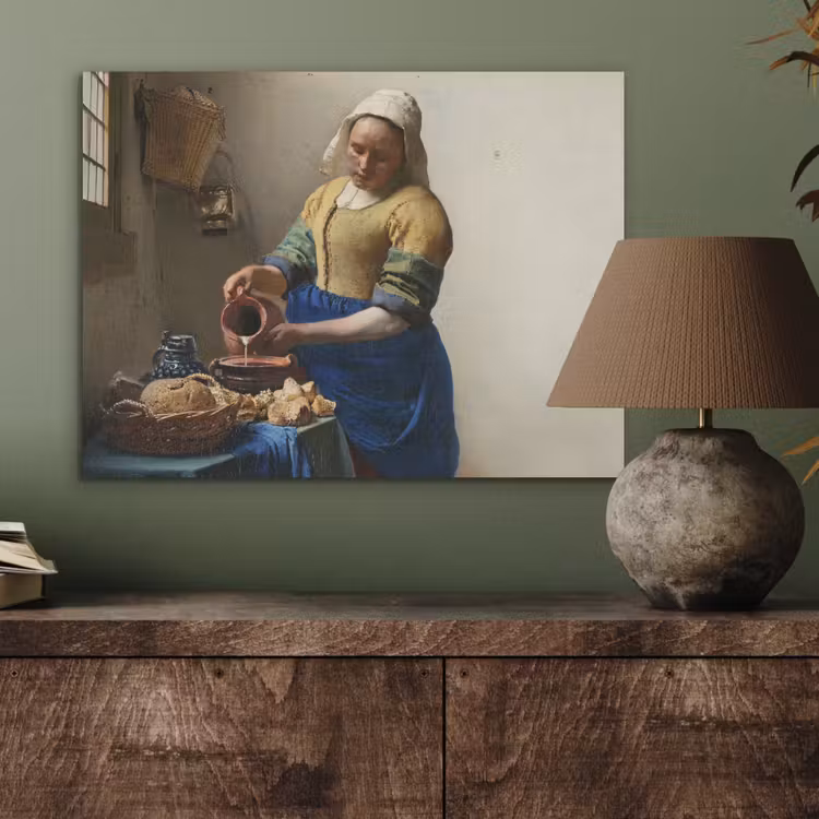 Het melkmeisje - Kunst - Oude meesters - Vermeer PET vilt klein -sfeer2