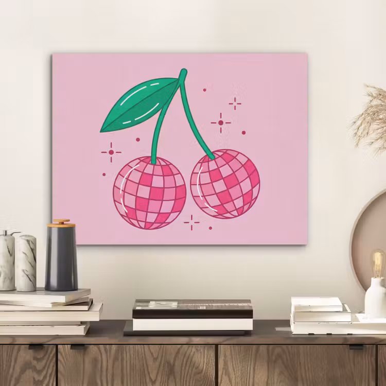 Decoratie - Disco-bal - Feest - Roze PET vilt klein -sfeer1