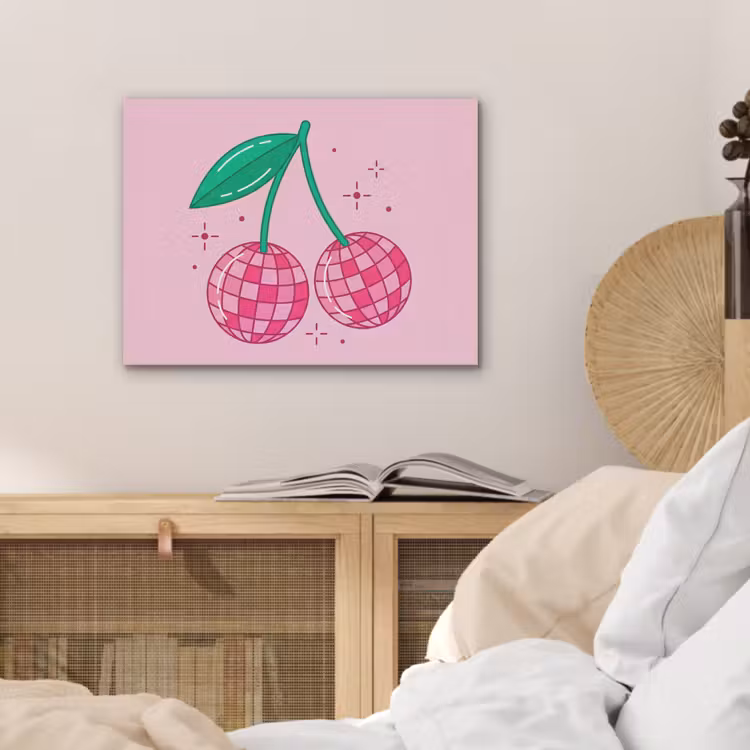 Decoratie - Disco-bal - Feest - Roze PET vilt klein -sfeer3