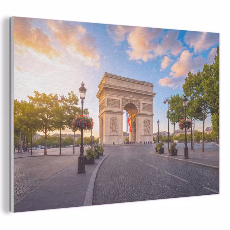 Monument - Parijs - Zonsondergang - Architectuur - Goud PET vilt klein -3d