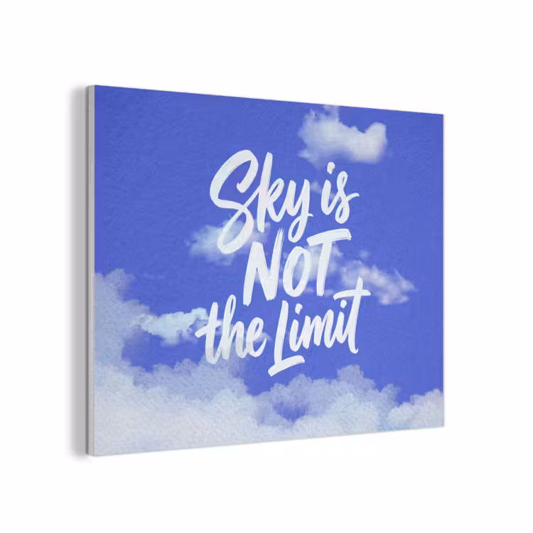 Sky is not the limit - Blauwe lucht - Wolken PET vilt klein -3d