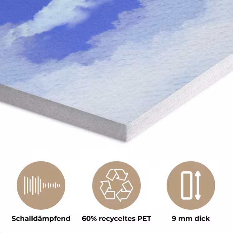 Sky is not the limit - Blauwe lucht - Wolken PET vilt klein -closeup_DE