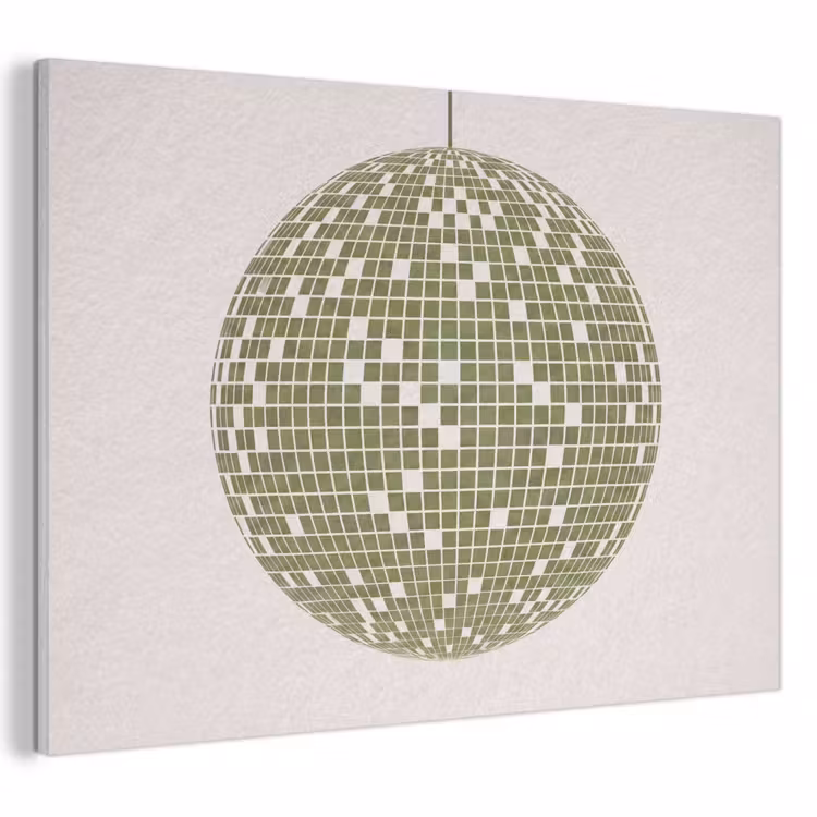 Disco - Bal - Groen - Abstract - Modern PET vilt klein -3d