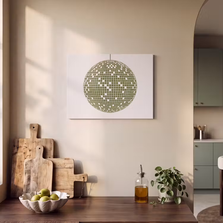 Disco - Bal - Groen - Abstract - Modern PET vilt klein -sfeer2