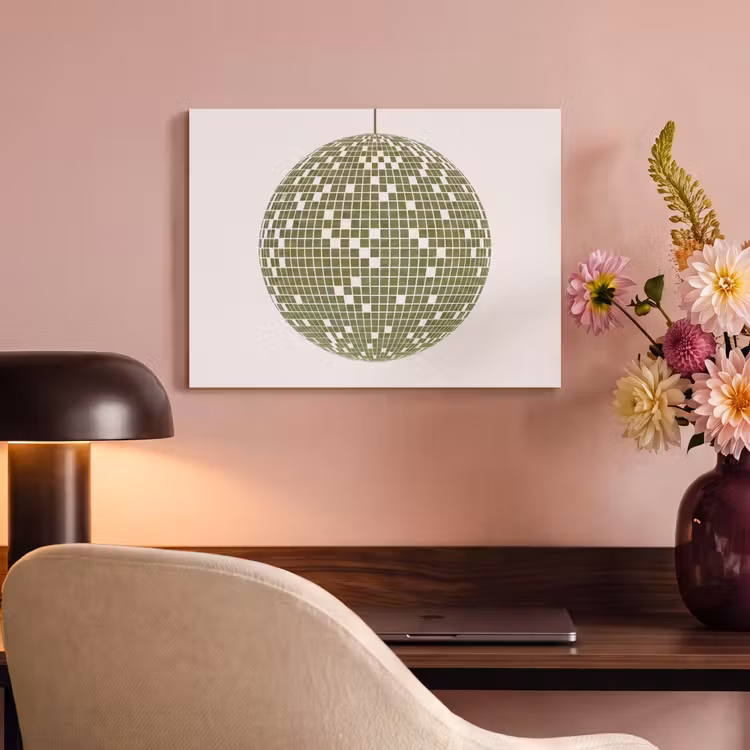 Disco - Bal - Groen - Abstract - Modern PET vilt klein -sfeer3