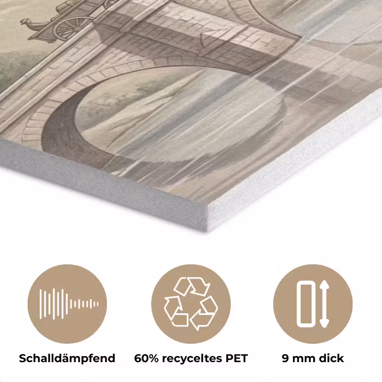 Dorp - Brug - Uitzicht - Groen PET vilt klein -closeup_DE