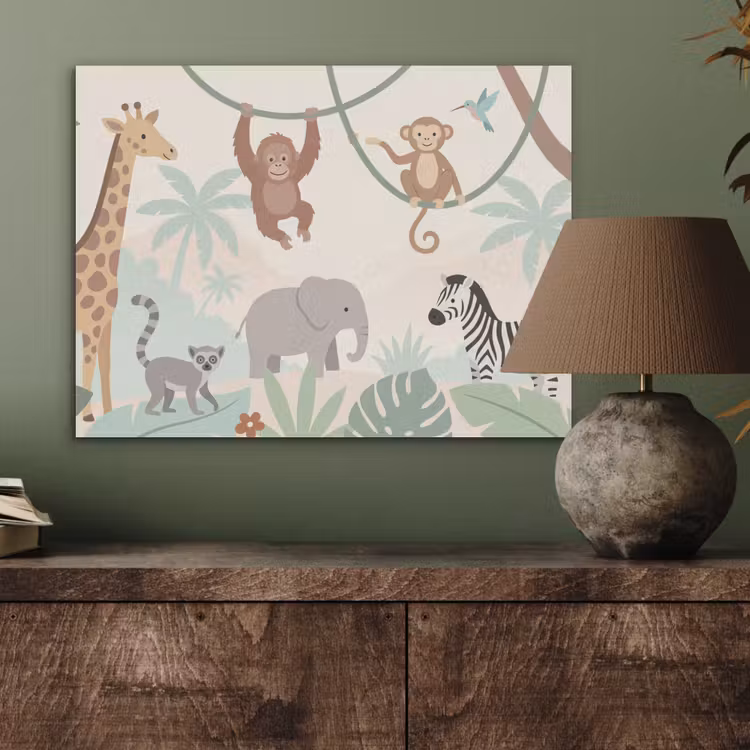 Jungle - Dieren - Groen PET vilt klein -sfeer2