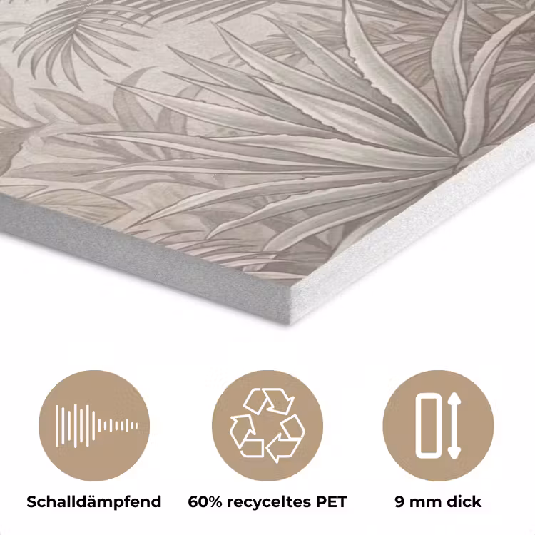 Jungle - Tropisch - Natuur -Vintage - Beige PET vilt klein -closeup_DE
